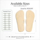 Size reference chart for ENGRAVED FLIP FLOPS