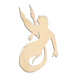 Laser-cut baltic birch silhouette of FLOATING MERMAN