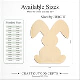 Size reference chart for FLOPPY EAR EASTER BUNNY