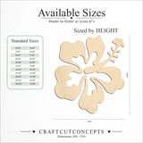 Size reference chart for FLOWER HIBISCUS