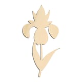 Laser-cut baltic birch silhouette of FLOWER IRIS