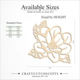 Size reference chart for FLOWER MAGNOLIA