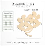 Size reference chart for FLOWER PAIR