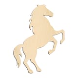 Laser-cut baltic birch silhouette of FLOWING MANE REARING HORSE