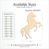 Size reference chart for FLOWING MANE REARING HORSE