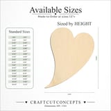 Size reference chart for FLYING HEART