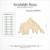 Size reference chart for FORESTED MOUNTAIN PEAKS