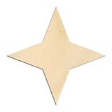 Laser-cut baltic birch silhouette of FOUR POINT STAR