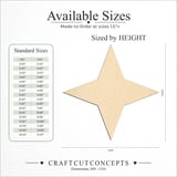 Size reference chart for FOUR POINT STAR