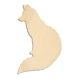 Laser-cut baltic birch silhouette of SITTING FOX SILHOUETTE