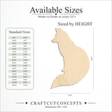 Size reference chart for SITTING FOX SILHOUETTE