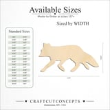Size reference chart for WALKING FOX