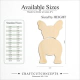 Size reference chart for FRENCH BULLDOG TWO PIECE BACK VIEW