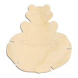 Laser-cut baltic birch silhouette of FROG ON LILLY PAD