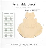 Size reference chart for FROG ON LILLY PAD