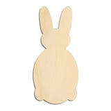 Laser-cut baltic birch silhouette of FRONT FACING BUNNY