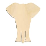 Laser-cut baltic birch silhouette of FRONT FACING ELEPHANT