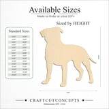Size reference chart for FRONT FACING PITBULL SILHOUETTE