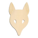 Laser-cut baltic birch silhouette of FRONT FOX MASK