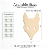 Size reference chart for FRONT FOX MASK