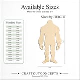 Size reference chart for FRONT STANDING BIGFOOT