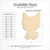 Size reference chart for FRONT VIEW CUTE DOG YORKIE