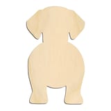 Laser-cut baltic birch silhouette of FRONT VEIW DACHSHOUND DOG