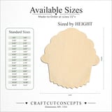 Size reference chart for FROSTED CUPCAKE MUFFIN