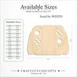 Size reference chart for GAME CONTROLLER ENGRAVED AND DETAILS