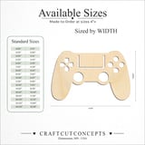 Size reference chart for GAME CONTROLLER SOLID WITH DETAIL