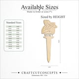 Size reference chart for GARDEN MARKER MINT
