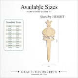 Size reference chart for GARDEN MARKER ONION