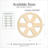 Size reference chart for GEAR