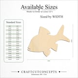Size reference chart for GENERIC FISH