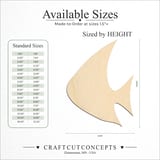 Size reference chart for GENERIC TOPICAL FISH