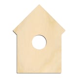 Laser-cut baltic birch silhouette of GEOMETRIC BIRD HOUSE