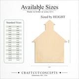 Size reference chart for GEOMETRIC CHURCH