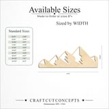 Size reference chart for GEOMETRIC MOUNTAIN PEAKS