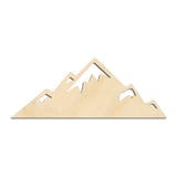 Laser-cut baltic birch silhouette of GEOMETRIC SNOW CAP MOUNTAIN PEAKS