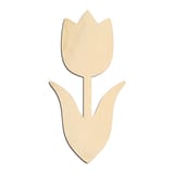 Laser-cut baltic birch silhouette of GEOMETRIC TULIP