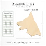 Size reference chart for GERMAN SHEPARD HEAD