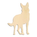 Laser-cut baltic birch silhouette of FRONT VIEW STANDING GERMAN SHEPHERD