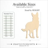 Size reference chart for FRONT VIEW STANDING GERMAN SHEPHERD