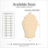 Size reference chart for GINGER JAR