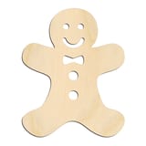 Laser-cut baltic birch silhouette of Gingerbread Man with Details Cut