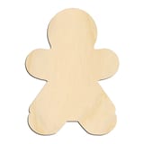 Laser-cut baltic birch silhouette of Gingerbread Person Rounded