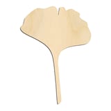 Laser-cut baltic birch silhouette of GINGKO LEAF WITH STEM