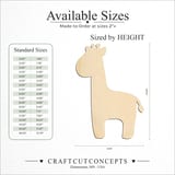 Size reference chart for CUTE GIRAFFE