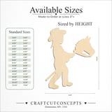 Size reference chart for GIRL RIDING TOY HORSE