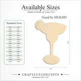 Size reference chart for GLASS WITH LIME